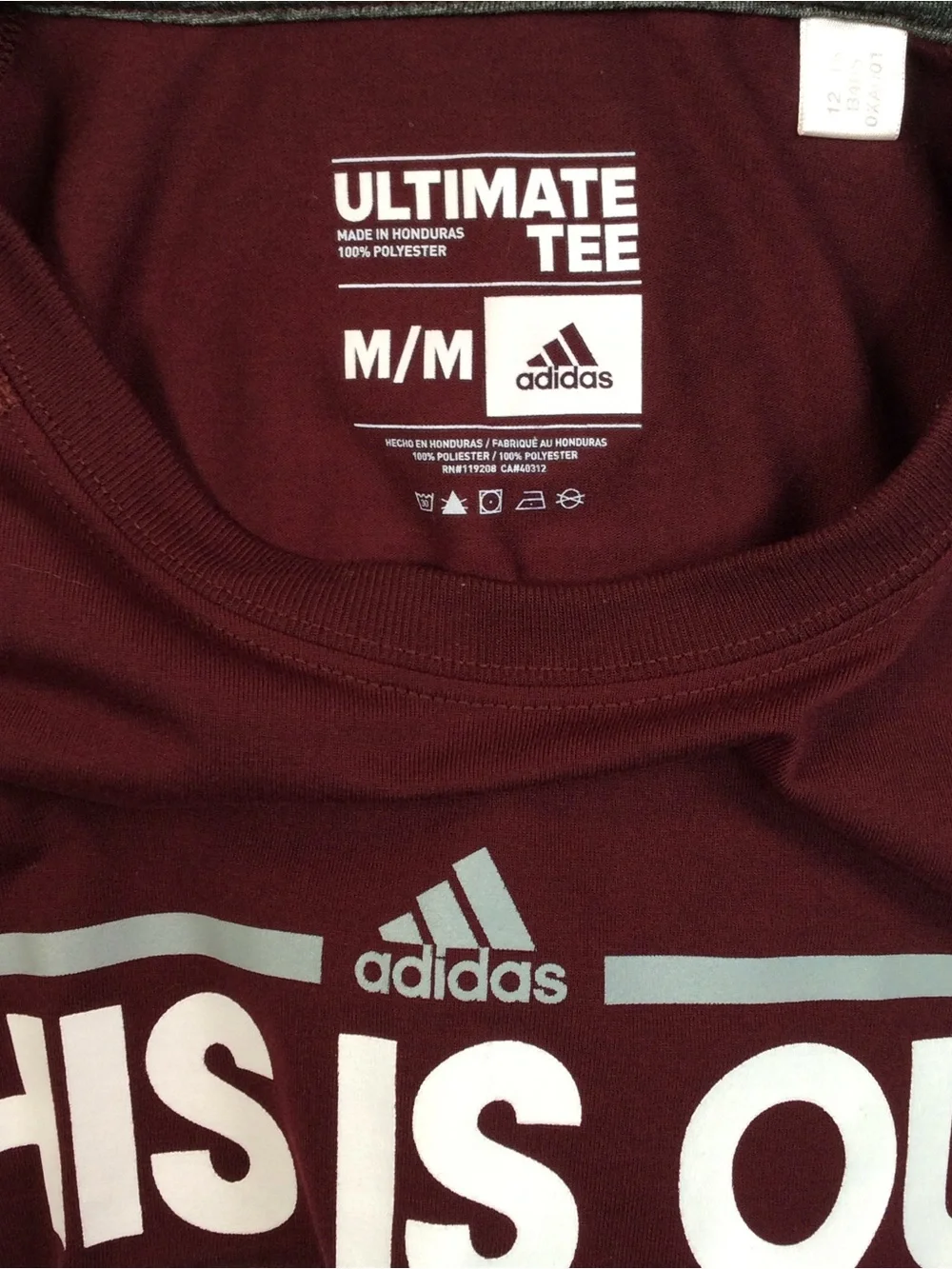 adidas Maroon Men's 'This Is Our State' Graphic Tee